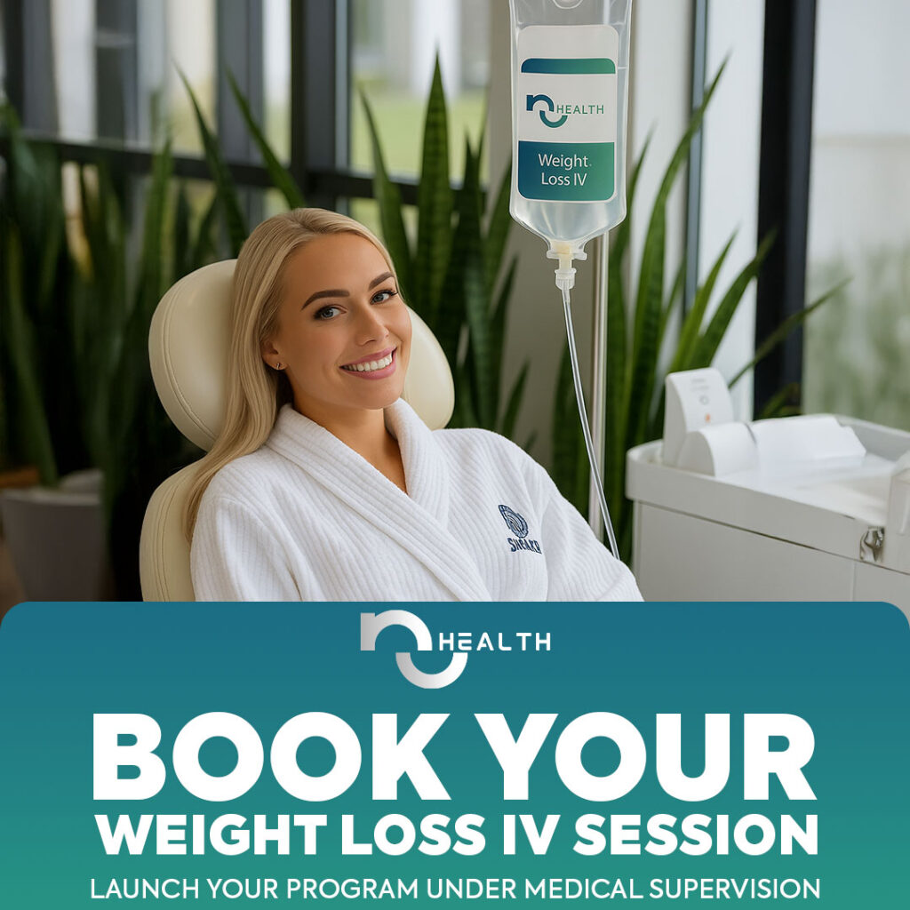 a woman in a IV chair for weight loss