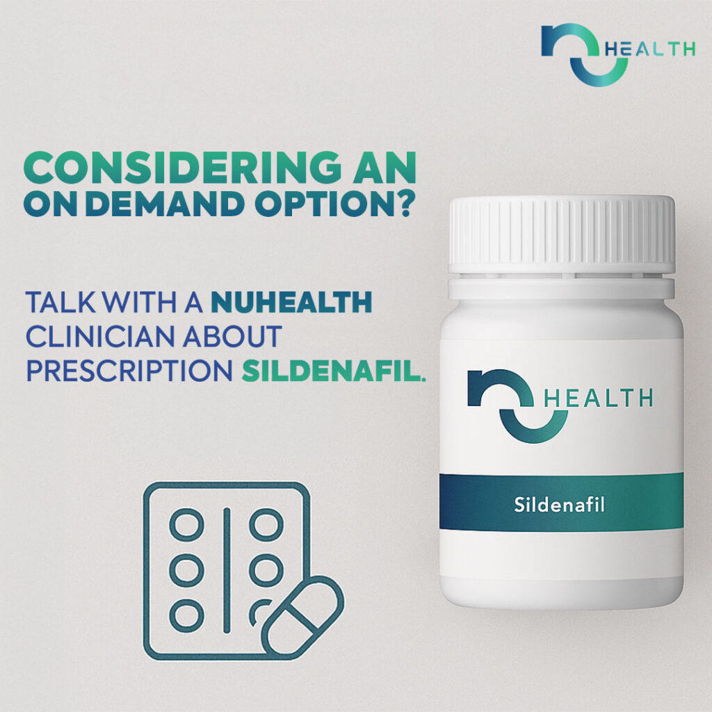 Prescription Sildenafil bottle and information